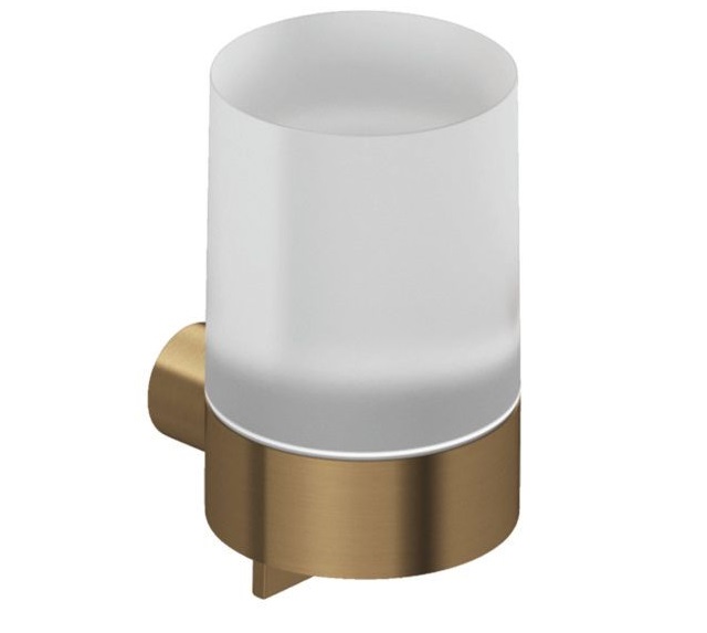 Диспенсер для рідкого мила Kludi Vela R з тримачем брошурована бронза PVD 58976N1