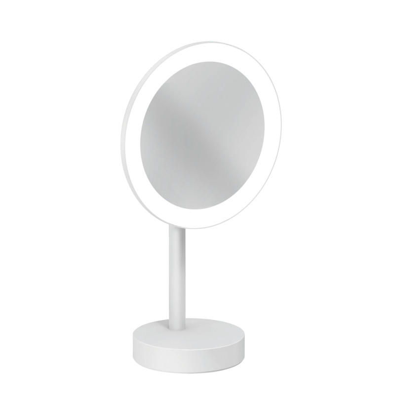 Дзеркало косметичне Kludi Vela R з LED-підсвічуванням білий матовий 5899553F