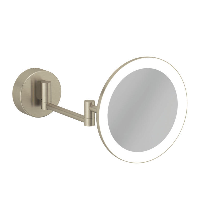 Зеркало косметическое Kludi Vela R с LED-подсветкой брашированный никель PVD 58995N5W