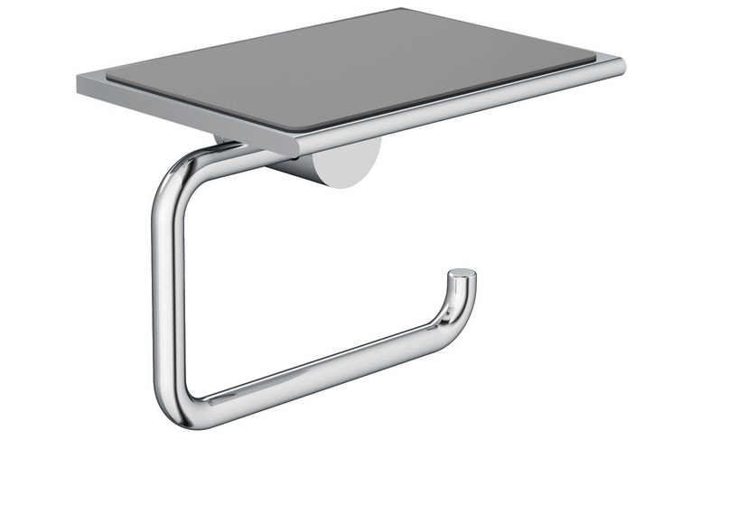Держатель для туалетной бумаги Kludi Vela R с полкой хром 5897105