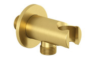 Шланговое подключение Kludi A-Qa с держателем для душа брашированное золото PVD 65567N000