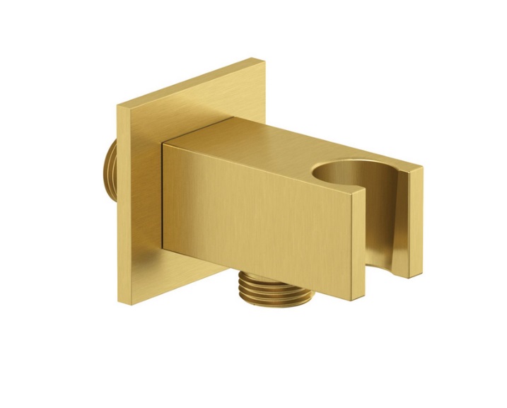 Шланговое подключение Kludi A-Qa с держателем для душа брашированное золото PVD 65569N000