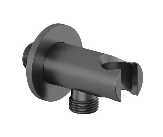 Шлангове підключення Kludi A-Qa з тримачем для душу збройова сталь PVD 65567N200