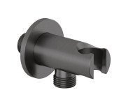 Шланговое подключение Kludi A-Qa с держателем для душа оружейная сталь PVD 65567N200