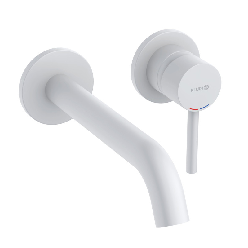 Змішувач для раковини Kludi Bozz настінний одноважільний білий матовий 382455376