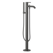 Смеситель для ванной Kludi Nova Fonte напольный с душевым гарнитуром черный матовый 385903915