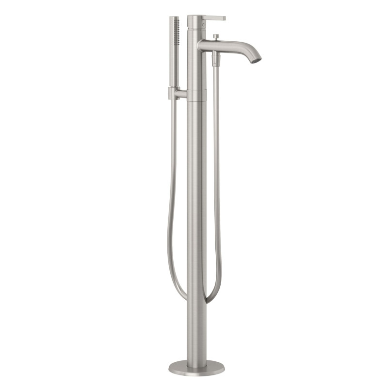 Змішувач для ванної кімнати Kludi Nova Fonte підлоговий з душовим гарнітуром брошурований нікель PVD 38590N515