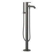 Смеситель для ванной Kludi Nova Fonte напольный с душевым гарнитуром черный матовый 385903915