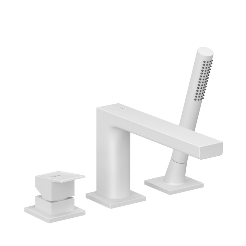 Смеситель на борт ванны Kludi Decus с душевым гарнитуром белый матовый 544485375