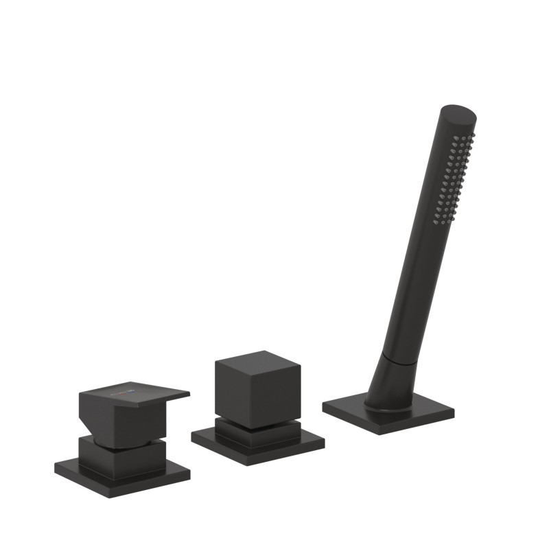 Змішувач на борт ванни Kludi Decus із душовим гарнітуром чорний матовий 544473975