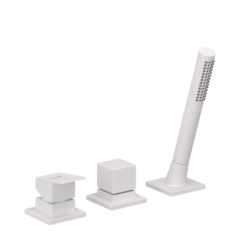 Змішувач на борт ванни Kludi Decus із душовим гарнітуром білий матовий 544475375