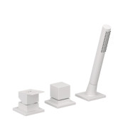 Смеситель на борт ванны Kludi Decus с душевым гарнитуром белый матовый 544475375