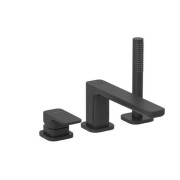 Смеситель на борт ванны Kludi Renon с душевым гарнитуром черный матовый 424483975