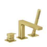 Смеситель на борт ванны Kludi Decus с душевым гарнитуром брашированное золото PVD 54448N075