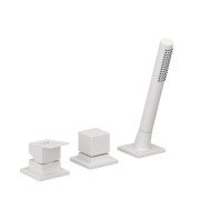 Смеситель на борт ванны Kludi Decus с душевым гарнитуром белый матовый 544475375