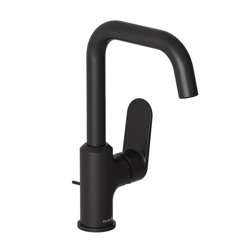 Смеситель для раковины Kludi X1 с донным клапаном черный матовый 320273975
