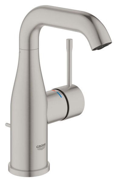 Смеситель для раковины Grohe Essence M-Size с донным клапаном суперсталь 24173DC1