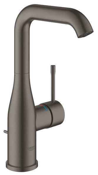 Змішувач для раковини Grohe Essence L-Size із донним клапаном темний графіт матовий 24174AL1