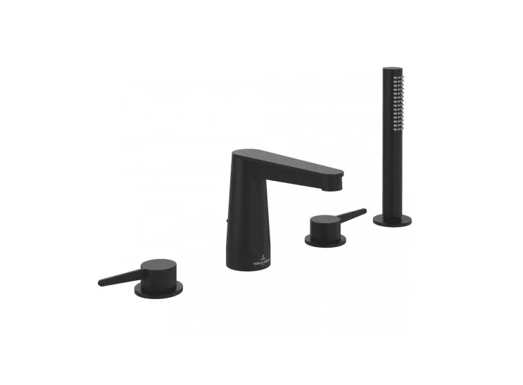 Смеситель на борт ванны Villeroy & Boch Conum на 4 отверстия матовый черный TVT127002000K5