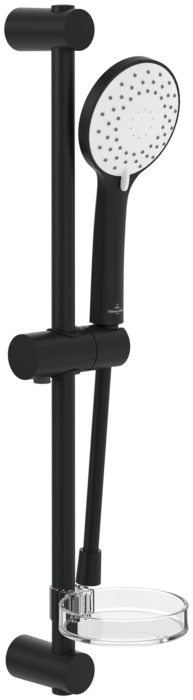 Ручной душ на штанге Villeroy & Boch Universal Showers 3-режимный матовый черный TVS109004000K5