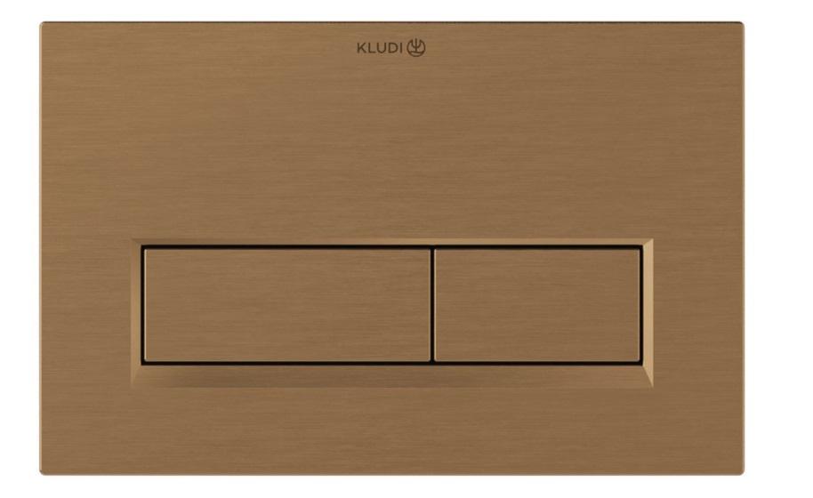 Кнопка смыва для унитаза Kludi Unifix двойной смыв пластик брашированная бронза PVD 32PP01N1