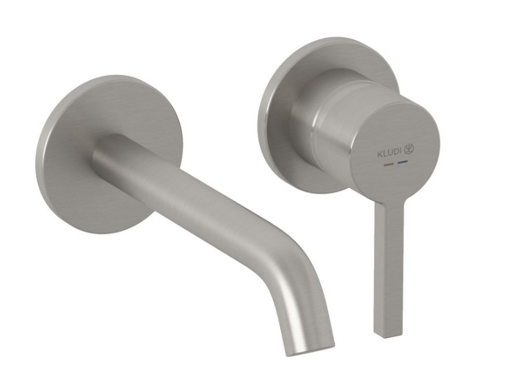 Змішувач для раковини Kludi Nova Fonte настінний нікель брашований PVD 20244N515