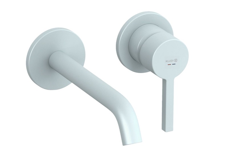 Смеситель для раковины Kludi Nova Fonte настенный голубой матовый 20244O415