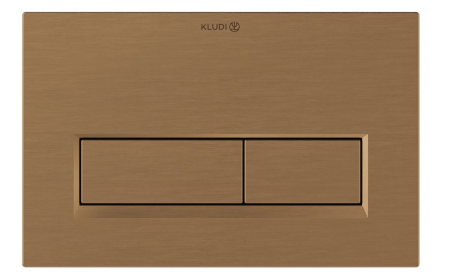 Кнопка змиву для унітазу Kludi Unifix подвійний змив пластик брошурована бронза PVD 32PP01N1