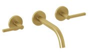 Смеситель для раковины Kludi Nova Fonte настенный брашированное золото PVD 20144N015