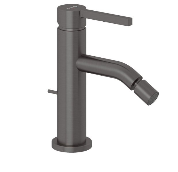 Змішувач для біде Kludi Nova Fonte з донним клапаном збройова сталь PVD 20216N215