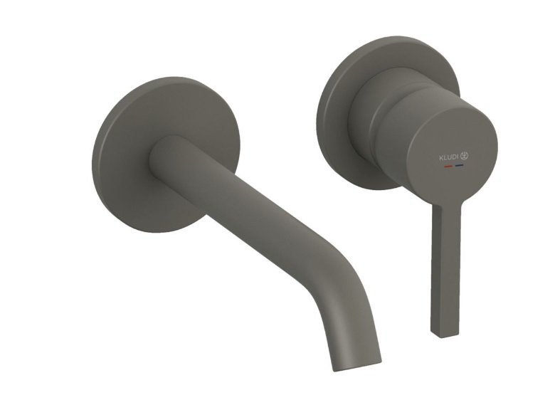 Смеситель для раковины Kludi Nova Fonte настенный серый матовый 20244O115