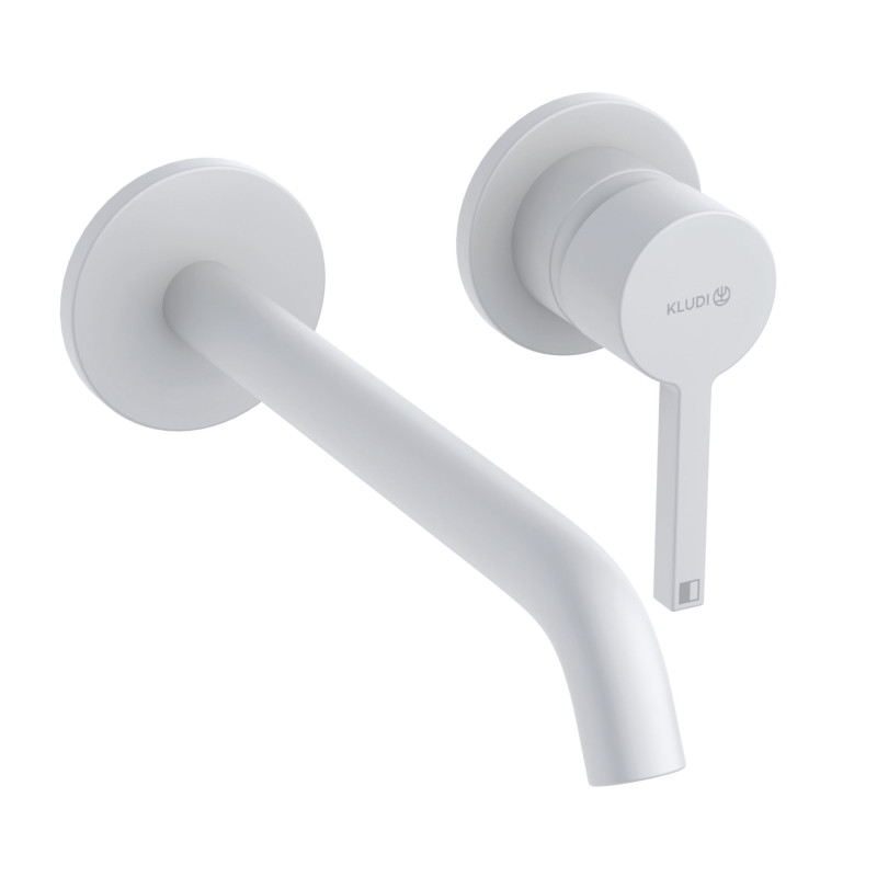 Смеситель для раковины Kludi Nova Fonte настенный однорычажный белый матовый 202455315