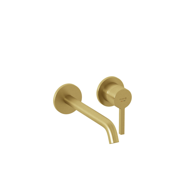 Смеситель для раковины Kludi Nova Fonte настенный однорычажный брашированное золото PVD 20245N015