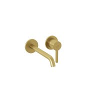 Смеситель для раковины Kludi Nova Fonte настенный однорычажный брашированное золото PVD 20245N015
