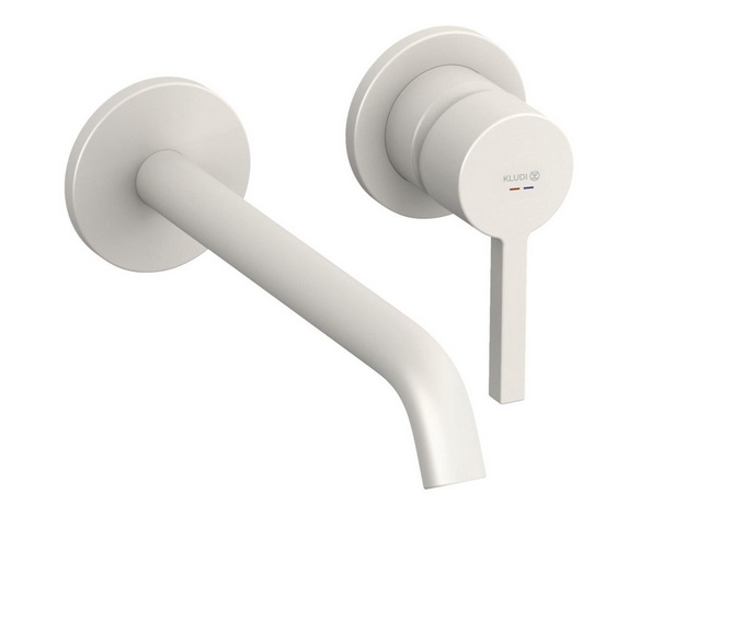 Смеситель для раковины Kludi Nova Fonte настенный однорычажный серо-бежевый матовый 20245O215