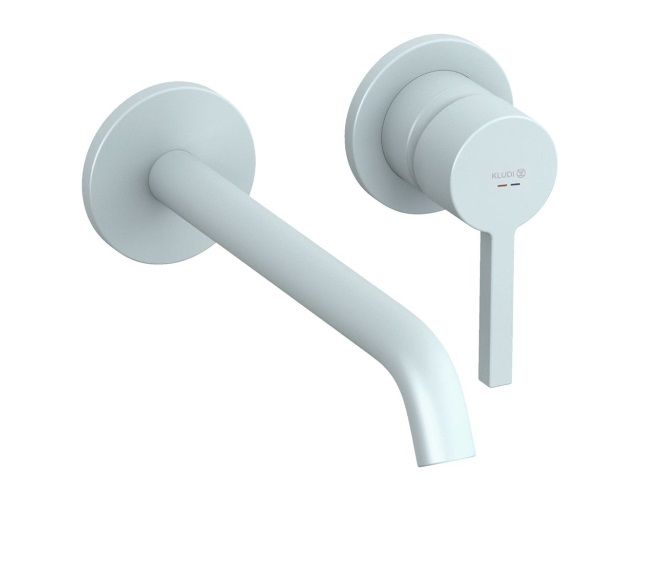 Смеситель для раковины Kludi Nova Fonte настенный однорычажный голубой матовый 20245O415