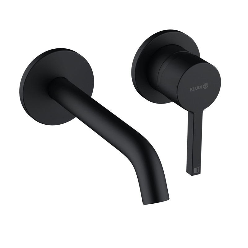 Смеситель для раковины Kludi Nova Fonte настенный однорычажный черный матовый 202443915
