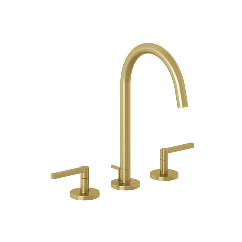 Змішувач для раковини Kludi Nova Fonte на 3 отвори брашоване золото PVD 20143N015