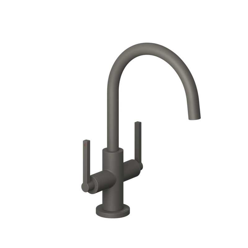 Смеситель для раковины Kludi Nova Fonte двухрычажный серый матовый 20118O115