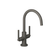 Смеситель для раковины Kludi Nova Fonte двухрычажный серый матовый 20118O115