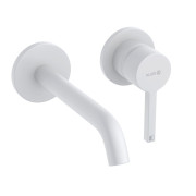 Смеситель для раковины Kludi Nova Fonte настенный однорычажный белый матовый 202445315