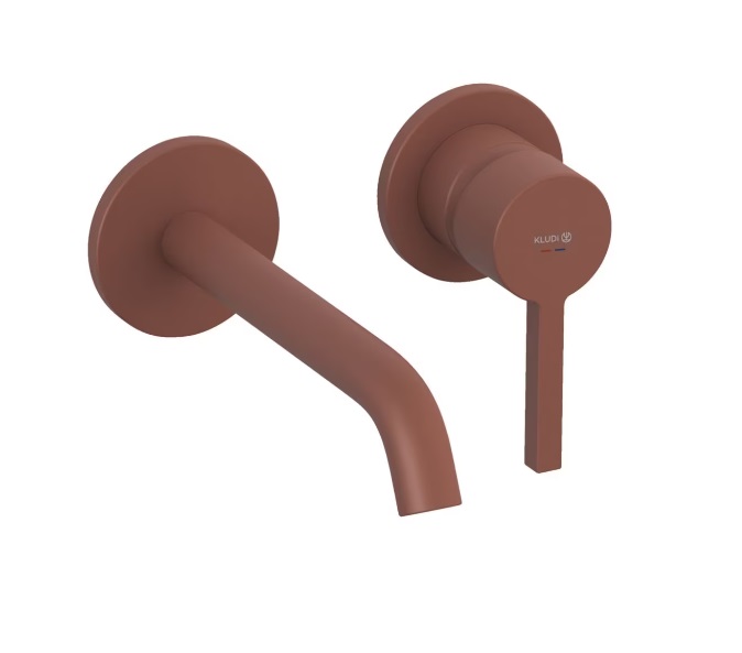 Змішувач для раковини Kludi Nova Fonte настінний одноважільний кораловий матовий 20244O515