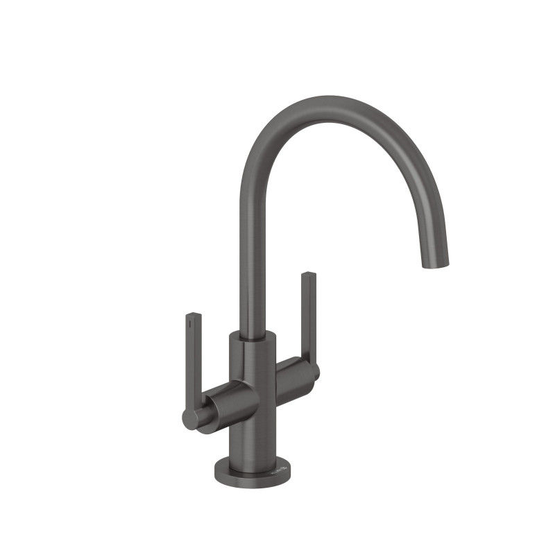 Змішувач для раковини Kludi Nova Fonte двоважільний збройова сталь PVD 20118N215