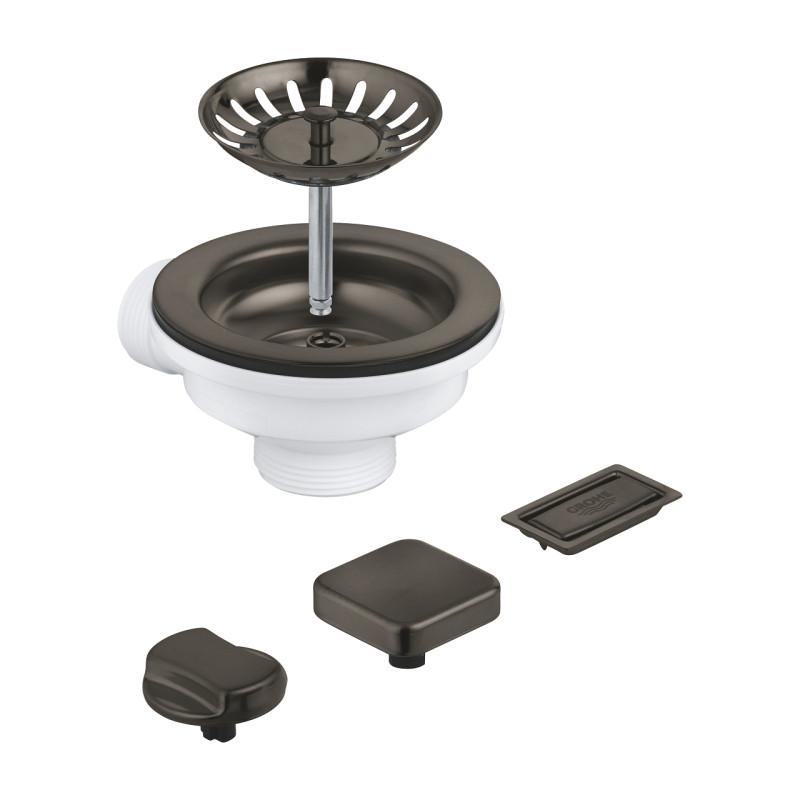 Сливной комплект для кухонной мойки Grohe на 1 чашу графит темный матовый 40996AL0