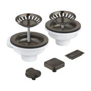 Сливной комплект для раковины Grohe на 2 чаши графит темный матовый 40998AL0