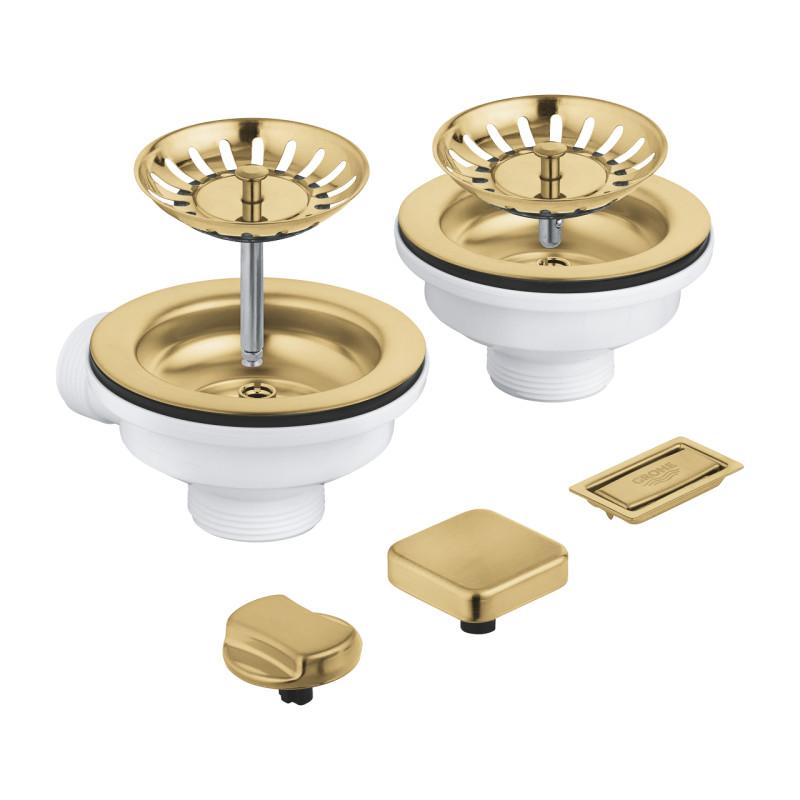 Сливной комплект для раковины Grohe на 2 чаши холодный рассвет матовый 40998GN0