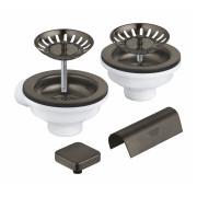 Сливной комплект для раковины Grohe на 2 чаши графит темный матовый 40999AL0