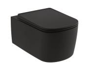 Унитаз подвесной Kludi Resa S 36х55 см с сиденьем керамика черный матовый  27WCSET39