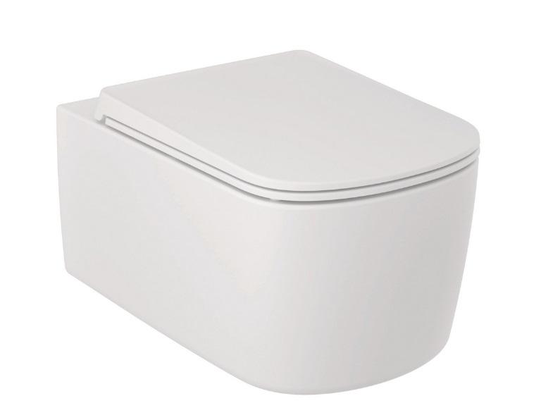 Підвісний унітаз Kludi Resa S 36х55 см з сидінням кераміка білий матовий 27WCSET53