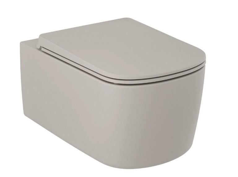 Унітаз підвісний Kludi Resa S 36х55 см із сидінням кераміка сіро-бежевий матовий 27WCSETO2